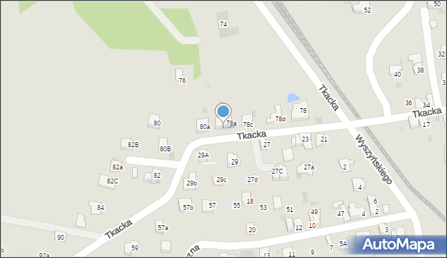 Andrychów, Tkacka, 78b, mapa Andrychów