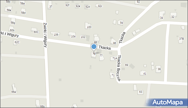 Andrychów, Tkacka, 79, mapa Andrychów