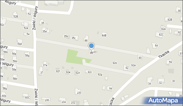 Andrychów, Tkacka, 88, mapa Andrychów