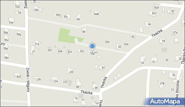 Andrychów, Tkacka, 92g, mapa Andrychów
