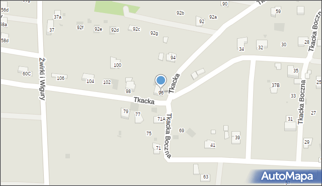 Andrychów, Tkacka, 96, mapa Andrychów