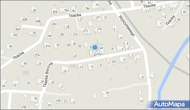 Andrychów, Tkacka Boczna, 12, mapa Andrychów