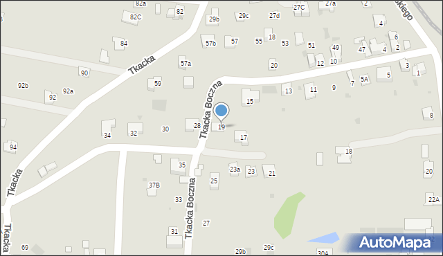 Andrychów, Tkacka Boczna, 19, mapa Andrychów