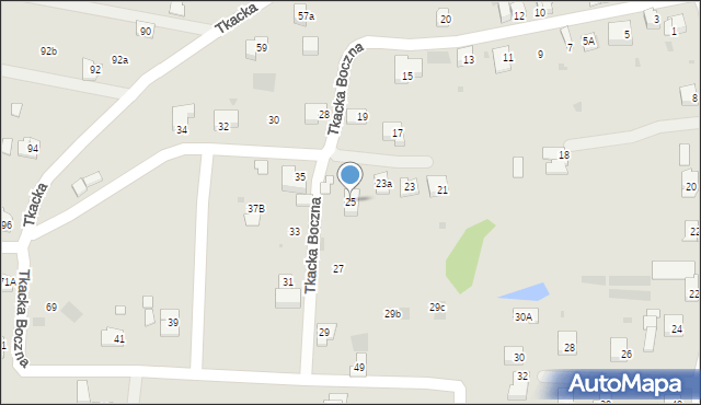 Andrychów, Tkacka Boczna, 25, mapa Andrychów