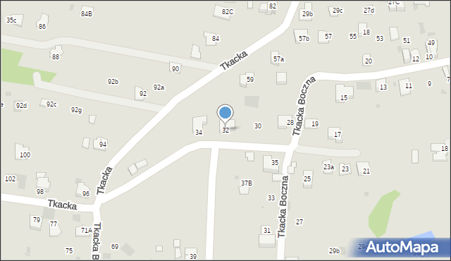 Andrychów, Tkacka Boczna, 32, mapa Andrychów