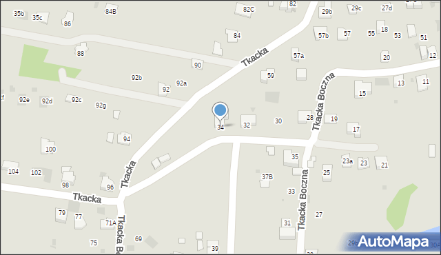 Andrychów, Tkacka Boczna, 34, mapa Andrychów