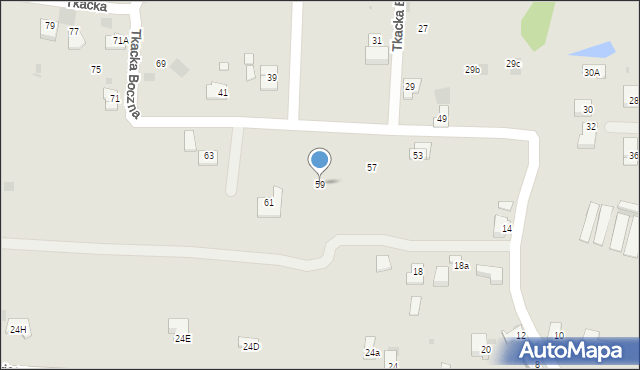 Andrychów, Tkacka Boczna, 59, mapa Andrychów