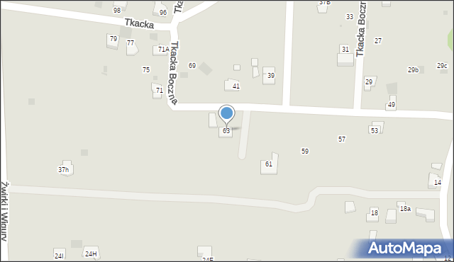 Andrychów, Tkacka Boczna, 63, mapa Andrychów