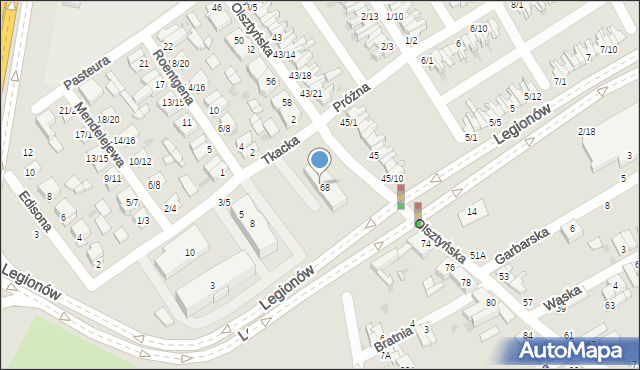 Częstochowa, Tkacka, 6, mapa Częstochowy