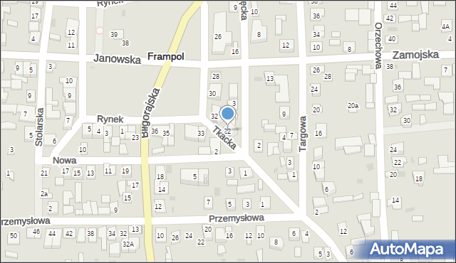 Frampol, Tkacka, 22, mapa Frampol