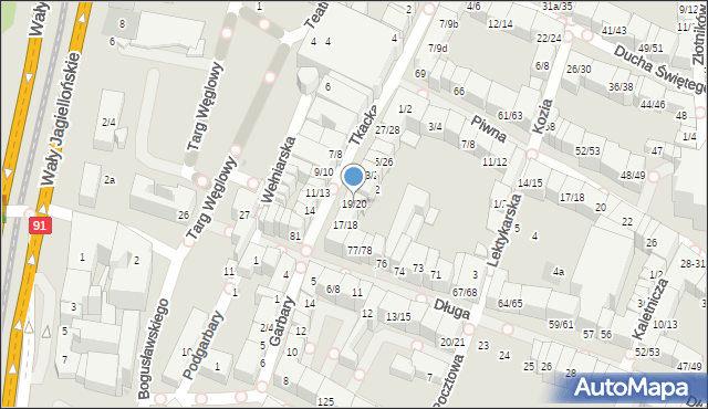 Gdańsk, Tkacka, 19/20, mapa Gdańska