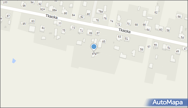 Huta Stara A, Tkacka, 67a, mapa Huta Stara A
