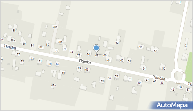 Huta Stara A, Tkacka, 68, mapa Huta Stara A