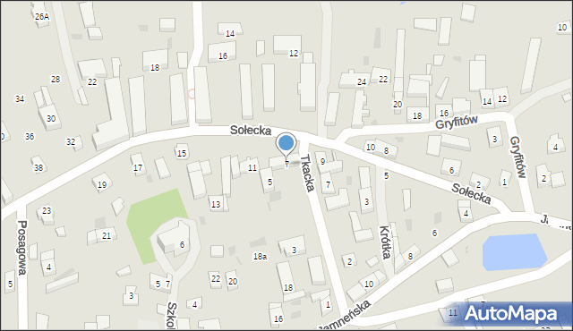 Koszalin, Tkacka, 7, mapa Koszalina