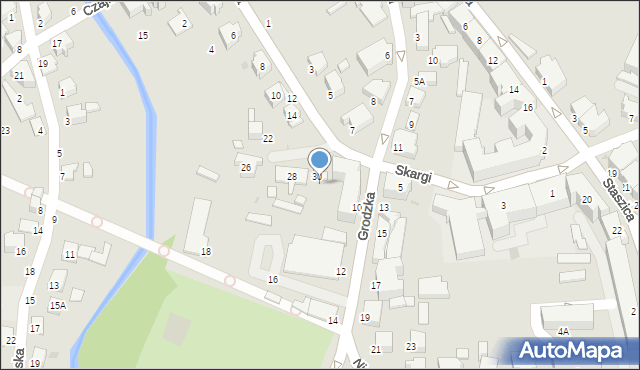 Krosno, Tkacka, 32, mapa Krosna