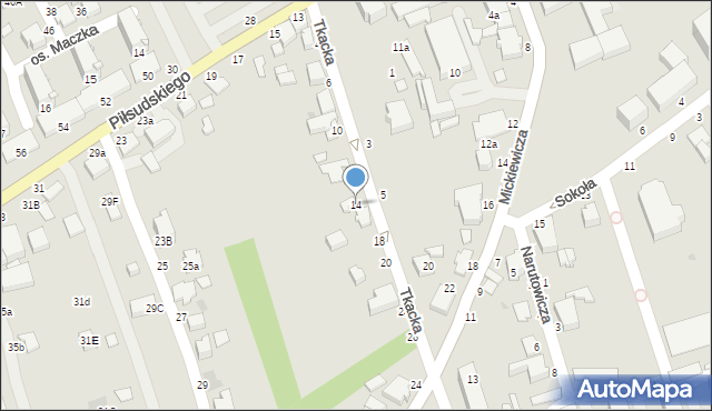 Łańcut, Tkacka, 14, mapa Łańcut