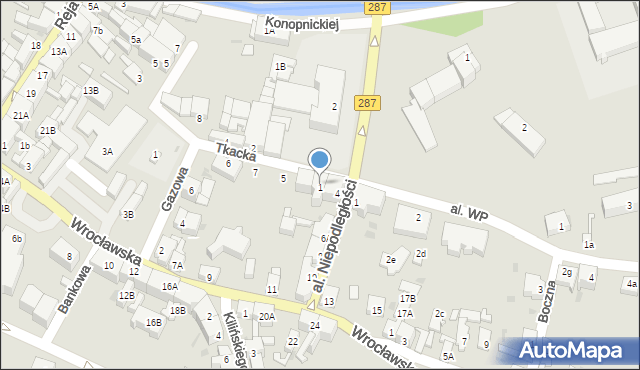 Lubsko, Tkacka, 1, mapa Lubsko