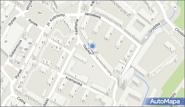 Nysa, Tkacka, 1B, mapa Nysy