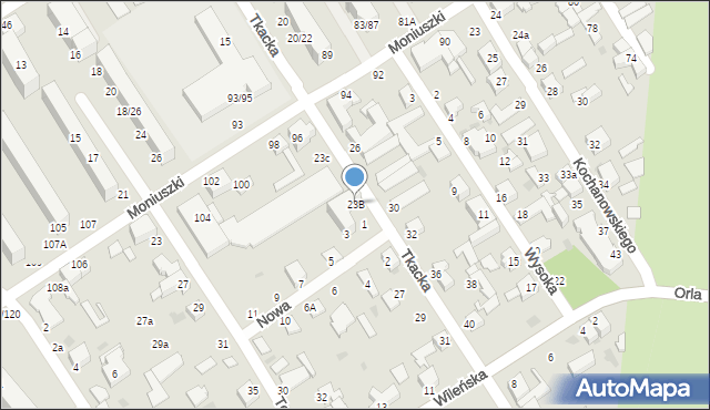 Pabianice, Tkacka, 23B, mapa Pabianic