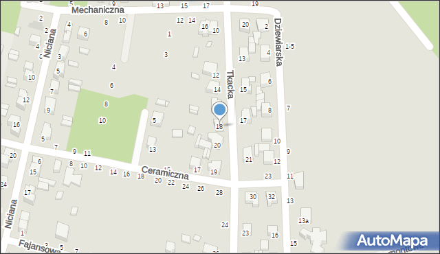 Piotrków Trybunalski, Tkacka, 18, mapa Piotrków Trybunalski
