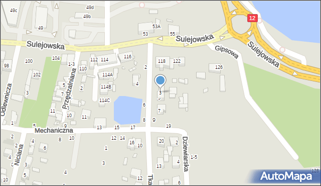 Piotrków Trybunalski, Tkacka, 3, mapa Piotrków Trybunalski