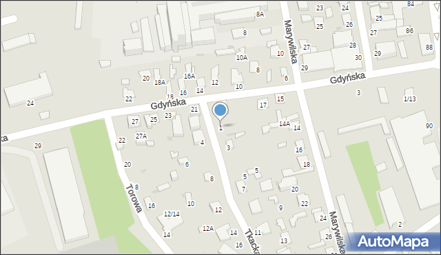 Radom, Tkacka, 1, mapa Radomia