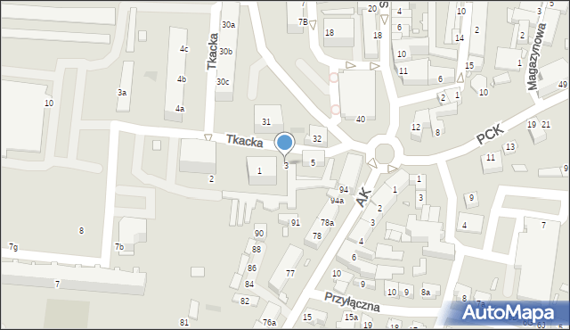Sulechów, Tkacka, 3, mapa Sulechów