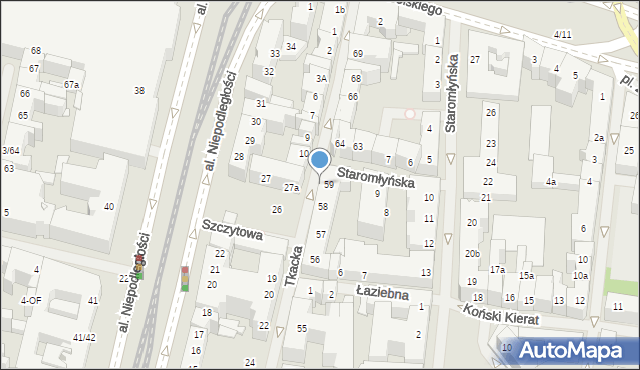 Szczecin, Tkacka, 15, mapa Szczecina