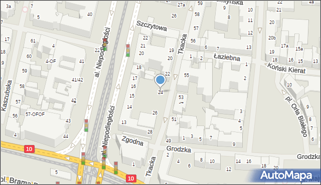 Szczecin, Tkacka, 24, mapa Szczecina