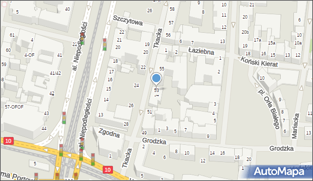 Szczecin, Tkacka, 53, mapa Szczecina