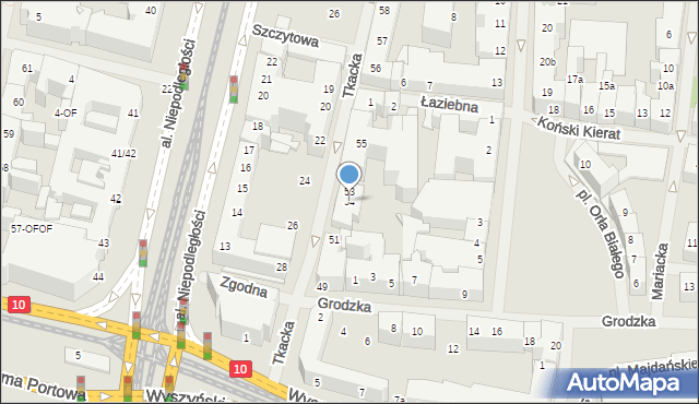 Szczecin, Tkacka, 54, mapa Szczecina