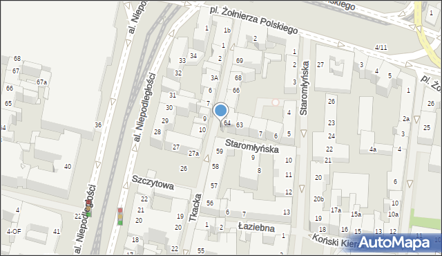 Szczecin, Tkacka, 65a, mapa Szczecina