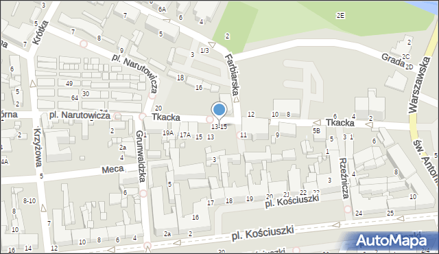 Tomaszów Mazowiecki, Tkacka, 13-15, mapa Tomaszów Mazowiecki
