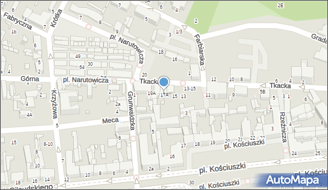 Tomaszów Mazowiecki, Tkacka, 17A, mapa Tomaszów Mazowiecki