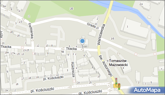 Tomaszów Mazowiecki, Tkacka, 2, mapa Tomaszów Mazowiecki