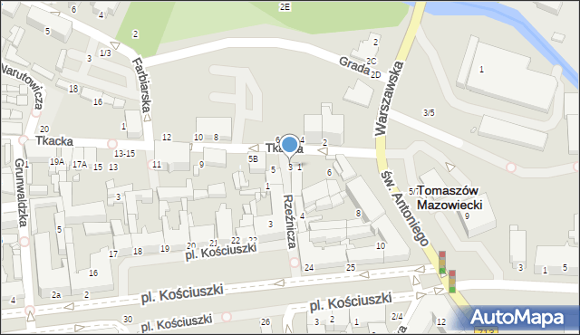 Tomaszów Mazowiecki, Tkacka, 3, mapa Tomaszów Mazowiecki