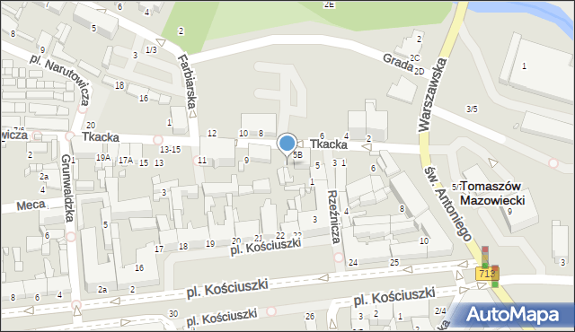 Tomaszów Mazowiecki, Tkacka, 7, mapa Tomaszów Mazowiecki