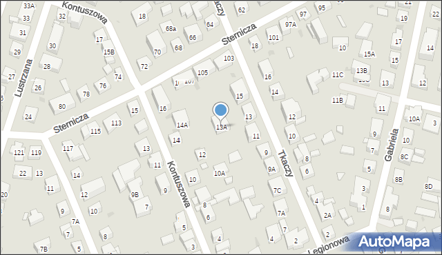 Warszawa, Tkaczy, 13A, mapa Warszawy