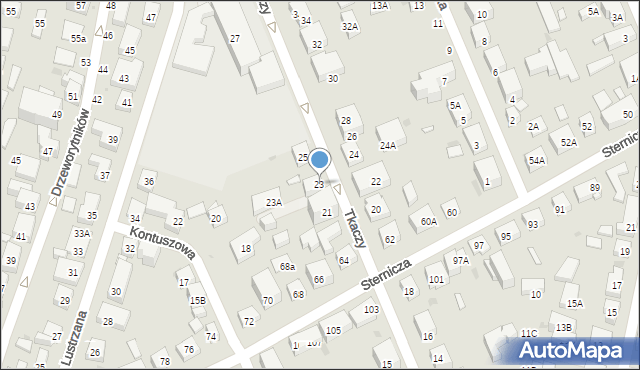 Warszawa, Tkaczy, 23, mapa Warszawy