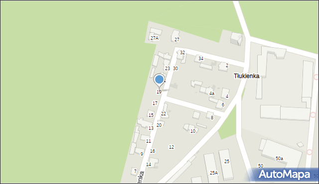 Bukowno, Tłukienka, 19, mapa Bukowno