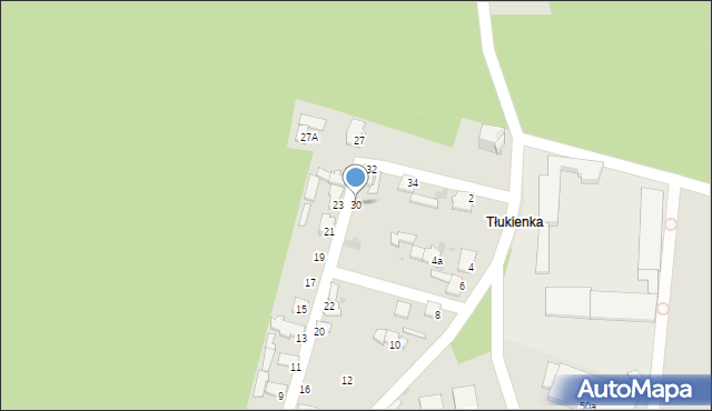 Bukowno, Tłukienka, 30, mapa Bukowno