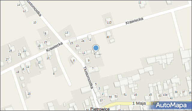 Pietrowice Wielkie, Tłustomostka, 11A, mapa Pietrowice Wielkie