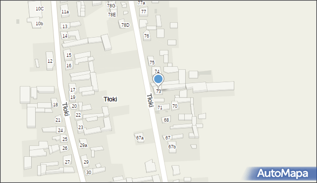 Tłoki, Tłoki, 73, mapa Tłoki