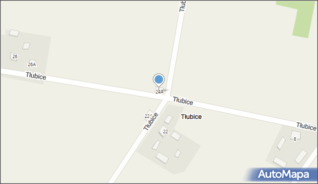 Tłubice, Tłubice, 24A, mapa Tłubice