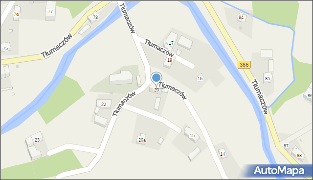 Tłumaczów, Tłumaczów, 20, mapa Tłumaczów