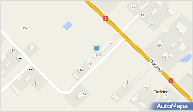 Tłuściec, Tłuściec, 8, mapa Tłuściec