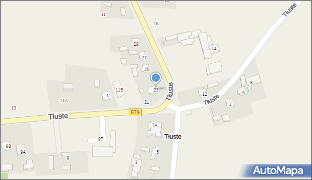 Tłuste, Tłuste, 23, mapa Tłuste