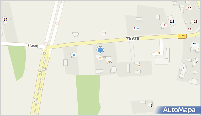 Tłuste, Tłuste, 9B, mapa Tłuste