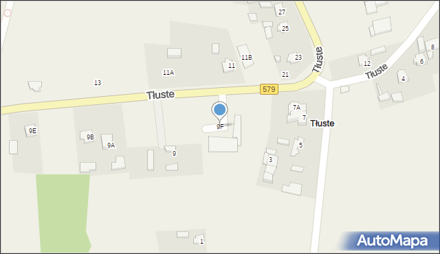 Tłuste, Tłuste, 9F, mapa Tłuste