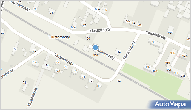 Tłustomosty, Tłustomosty, 66a, mapa Tłustomosty